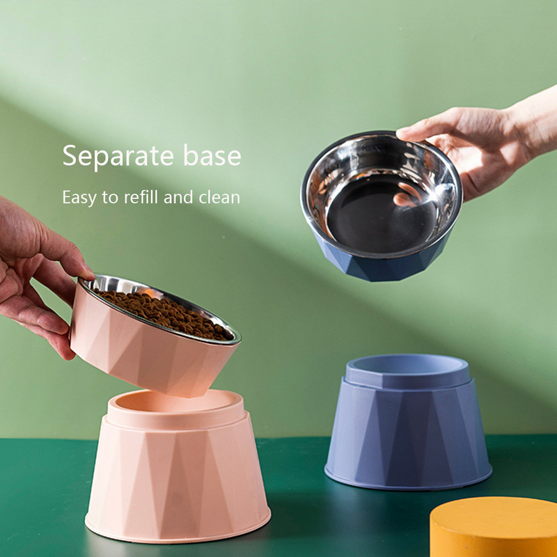 2022 Νέο μπολ τροφής για γάτες από ανοξείδωτο χάλυβα διπλής στρώσης Τροφοδότης νερού κατοικίδιων ζώων Δοχείο τροφοδοσίας νερού κατοικίδιων ζώων για σκύλους γάτες Ανυψωμένη βάση Δοχείο τροφής