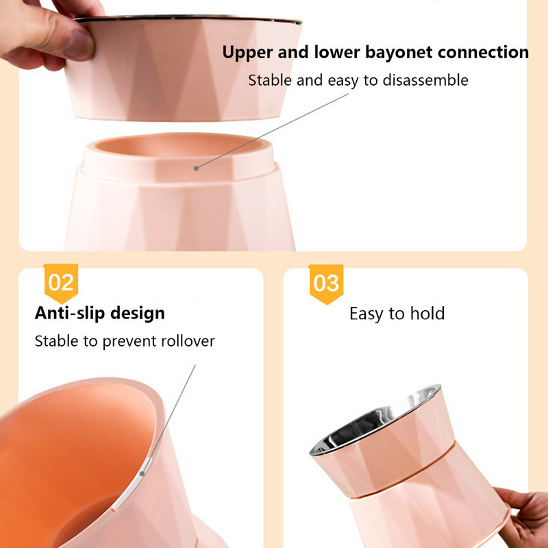 2022 Νέο μπολ τροφής για γάτες από ανοξείδωτο χάλυβα διπλής στρώσης Τροφοδότης νερού κατοικίδιων ζώων Δοχείο τροφοδοσίας νερού κατοικίδιων ζώων για σκύλους γάτες Ανυψωμένη βάση Δοχείο τροφής