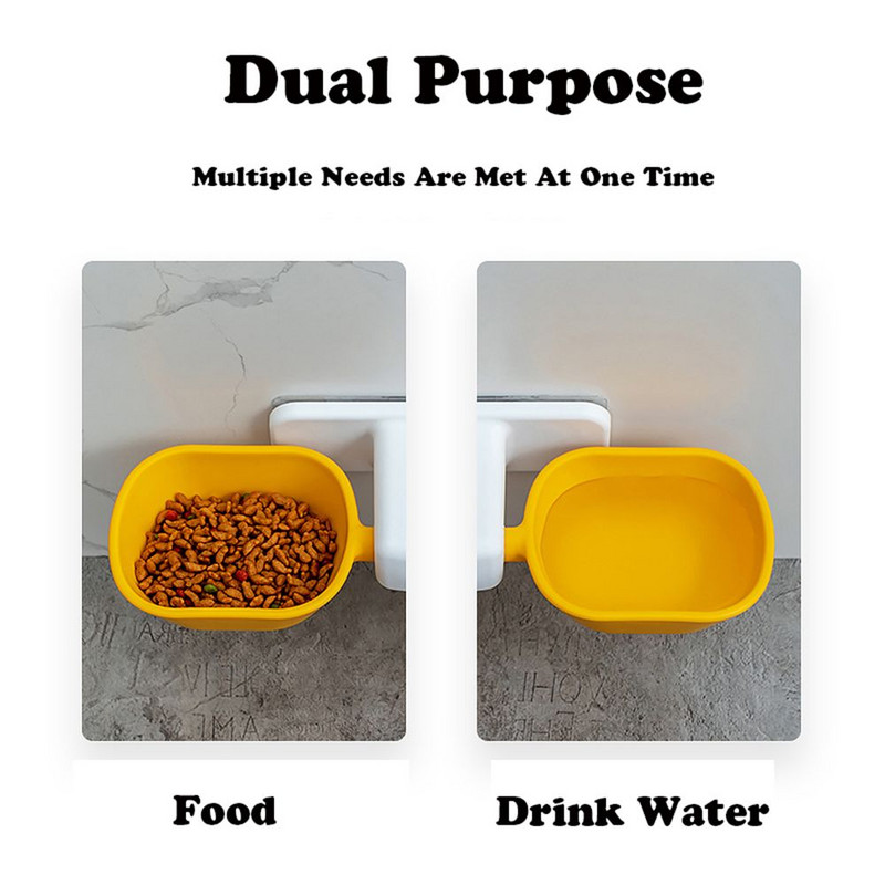 Hrana i voda Bez bušenja Zaštita vratne kralježnice Dvostruke zdjelice za kućne ljubimce Mačke Psi Posuda za piće Na zidu Otporan na vlagu