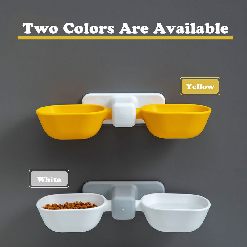 Hrana i voda Bez bušenja Zaštita vratne kralježnice Dvostruke zdjelice za kućne ljubimce Mačke Psi Posuda za piće Na zidu Otporan na vlagu