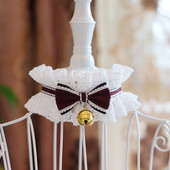 Guler elegant cu fundă pentru pisici Crăciun cu clopoțel câine colier bandană pentru animale de companie eșarfă accesorii pisici Decorare pentru cadou de Anul Nou