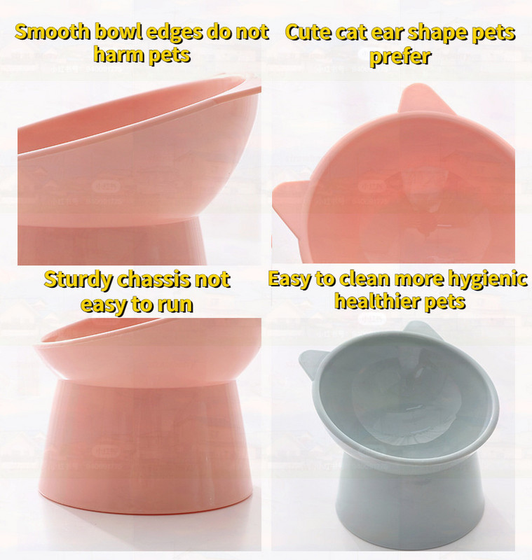 Μπολ για επιδόρπιο κατοικίδιων Μπολ Γάτα Μπολ Ψηλό πόδι για σκύλο Προστατευτικό λαιμού για τροφές κατοικίδιων γατών Μπολ με νερό για τροφές για κατοικίδια Αξεσουάρ Binaural Pet Feeding Cat