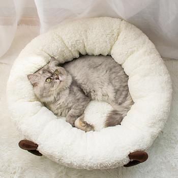 Long Pcute Lush Pet Bed Cat Super Μαλακό Κρεβάτι για Σκύλους Κυνοτροφείο Στρογγυλό Χειμώνα Ζεστό Κουτάβι Μαξιλάρι για ύπνο Χαλάκι φορητό προμήθειες για γάτες