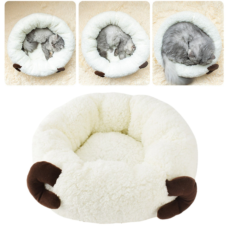 Lung Pcute Lush Pat pentru animale de companie Pat super moale pentru câini Canisă rotundă iarnă cald dormit cățeluș pernă covoraș portabil pentru pisici