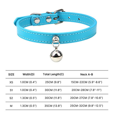 Πολύχρωμο κολάρο γάτας με κουδούνι κολιέ ασφαλείας για γατάκι Δερμάτινο κολάρο κουταβιού για αξεσουάρ μικρού σκύλου Rabbit Chihuahua Ρυθμιζόμενο