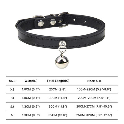 Πολύχρωμο κολάρο γάτας με κουδούνι κολιέ ασφαλείας για γατάκι Δερμάτινο κολάρο κουταβιού για αξεσουάρ μικρού σκύλου Rabbit Chihuahua Ρυθμιζόμενο