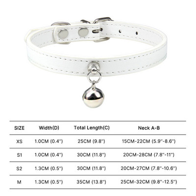 Πολύχρωμο κολάρο γάτας με κουδούνι κολιέ ασφαλείας για γατάκι Δερμάτινο κολάρο κουταβιού για αξεσουάρ μικρού σκύλου Rabbit Chihuahua Ρυθμιζόμενο