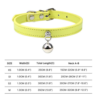 Πολύχρωμο κολάρο γάτας με κουδούνι κολιέ ασφαλείας για γατάκι Δερμάτινο κολάρο κουταβιού για αξεσουάρ μικρού σκύλου Rabbit Chihuahua Ρυθμιζόμενο
