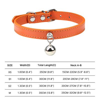 Πολύχρωμο κολάρο γάτας με κουδούνι κολιέ ασφαλείας για γατάκι Δερμάτινο κολάρο κουταβιού για αξεσουάρ μικρού σκύλου Rabbit Chihuahua Ρυθμιζόμενο