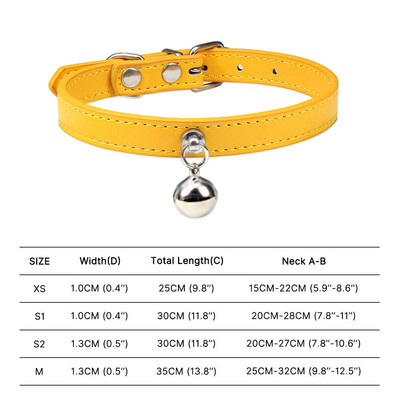 Πολύχρωμο κολάρο γάτας με κουδούνι κολιέ ασφαλείας για γατάκι Δερμάτινο κολάρο κουταβιού για αξεσουάρ μικρού σκύλου Rabbit Chihuahua Ρυθμιζόμενο