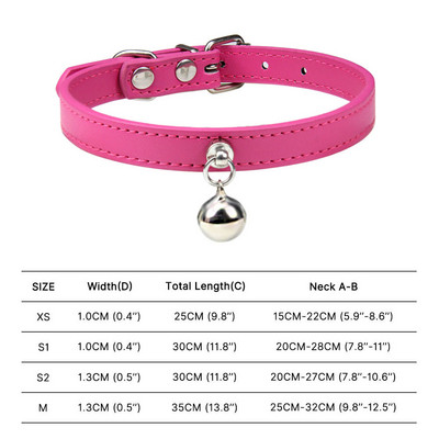 Πολύχρωμο κολάρο γάτας με κουδούνι κολιέ ασφαλείας για γατάκι Δερμάτινο κολάρο κουταβιού για αξεσουάρ μικρού σκύλου Rabbit Chihuahua Ρυθμιζόμενο