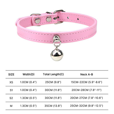 Πολύχρωμο κολάρο γάτας με κουδούνι κολιέ ασφαλείας για γατάκι Δερμάτινο κολάρο κουταβιού για αξεσουάρ μικρού σκύλου Rabbit Chihuahua Ρυθμιζόμενο