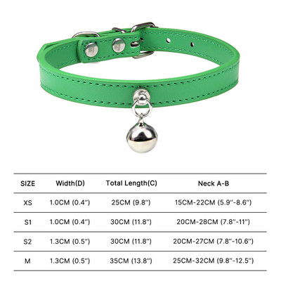 Πολύχρωμο κολάρο γάτας με κουδούνι κολιέ ασφαλείας για γατάκι Δερμάτινο κολάρο κουταβιού για αξεσουάρ μικρού σκύλου Rabbit Chihuahua Ρυθμιζόμενο