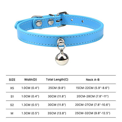 Πολύχρωμο κολάρο γάτας με κουδούνι κολιέ ασφαλείας για γατάκι Δερμάτινο κολάρο κουταβιού για αξεσουάρ μικρού σκύλου Rabbit Chihuahua Ρυθμιζόμενο