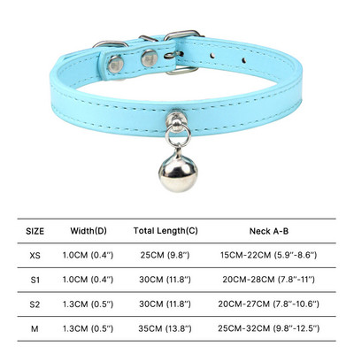 Πολύχρωμο κολάρο γάτας με κουδούνι κολιέ ασφαλείας για γατάκι Δερμάτινο κολάρο κουταβιού για αξεσουάρ μικρού σκύλου Rabbit Chihuahua Ρυθμιζόμενο