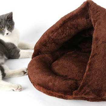 Χειμώνας 2 σε 1 κρεβάτι γάτας Σπίτι από βαμβακερό βελούδινο κρεβάτι για σκύλους ντόνατ Cave Cuddler Ζεστός υπνόσακος Καναπές μαξιλάρι Φωλιά για μικρά κουτάβια γατάκι