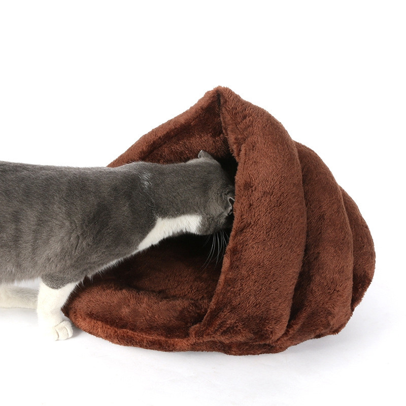 Talv 2 ühes kassivoodiga maja puuvillane plüüsist koeravoodi sõõrikukoobas kaisu soe magamiskott diivanipadi pesa väikestele kutsikatele kassipoeg