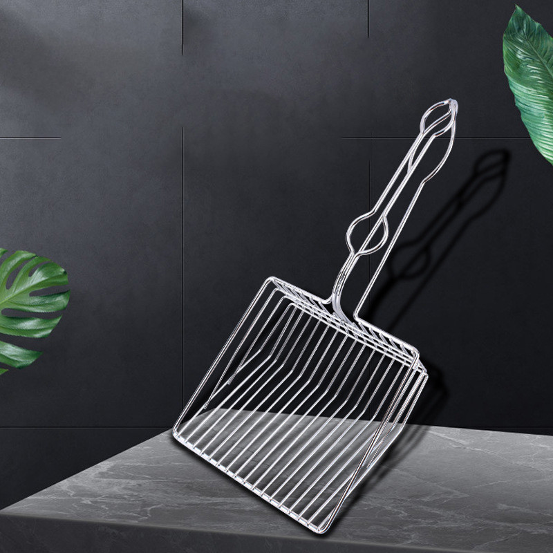 Deșeuri de pisici Lopă pentru curățarea animalelor de companie Litierul pentru pisici Filtru de lopată Cutie de gunoi pentru pisici Curățarea deșeurilor de pisici Galvanizare Metal Curățare Fără reziduuri