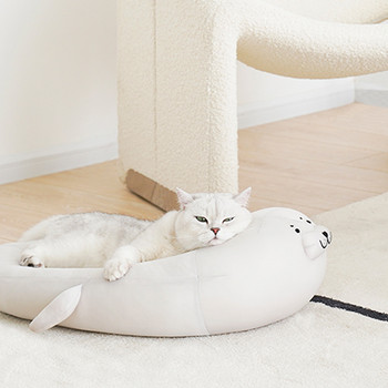 Θαλασσινός σκύλος σε σχήμα γάτας, αυτόνομο ψυκτικό κρεβάτι Ice Silk Seal Pet Κρεβάτι δροσιστικό Γατάκι κουτάβι κατοικίδια Φωλιά Άνετο κρεβάτι σκύλου Μικρό μαξιλάρι για σκύλους γάτας