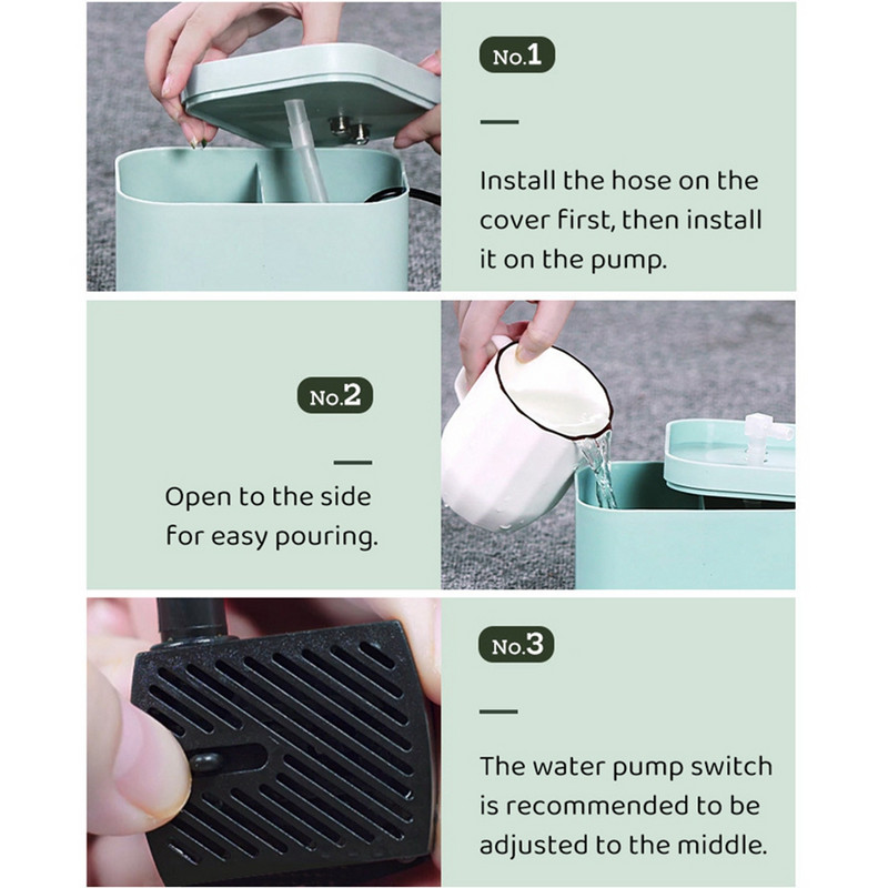 Filtru automat pentru fântână de apă pentru pisici, 1,5 L, electric USB, mute, bol pentru băutură pentru pisici, dozator pentru băutură pentru pisici, filtru de apă