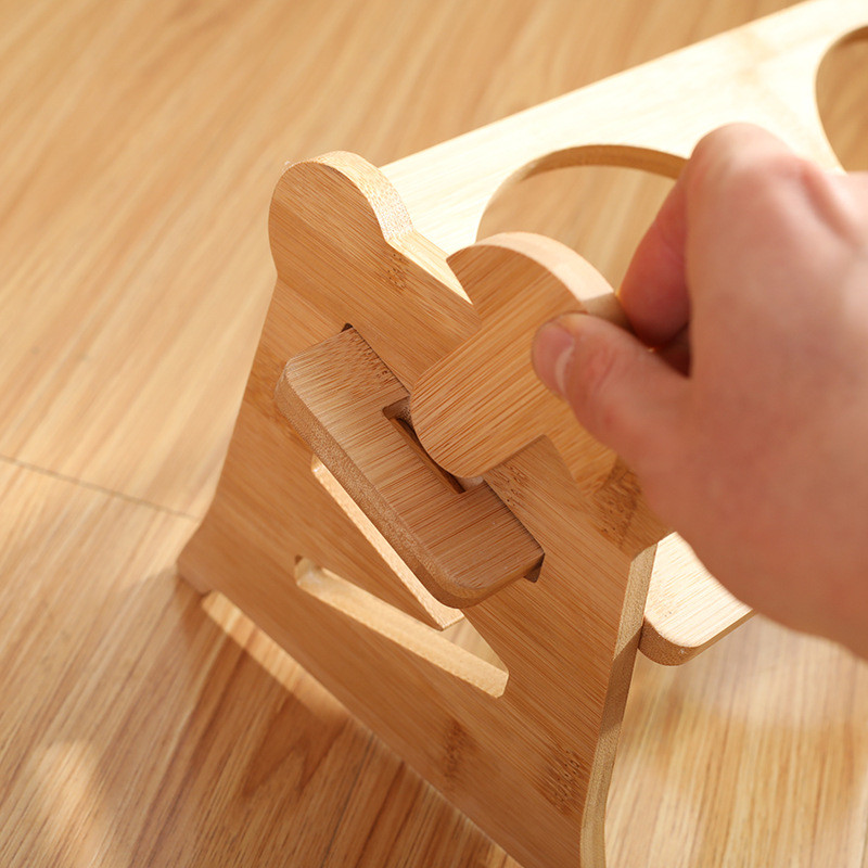 Moodne keraamiline lemmiklooma topeltkauss koos reguleeritava puidust kaelahooldusega Kallutatud kõrgendatud disainiga topeltkausid kassidele