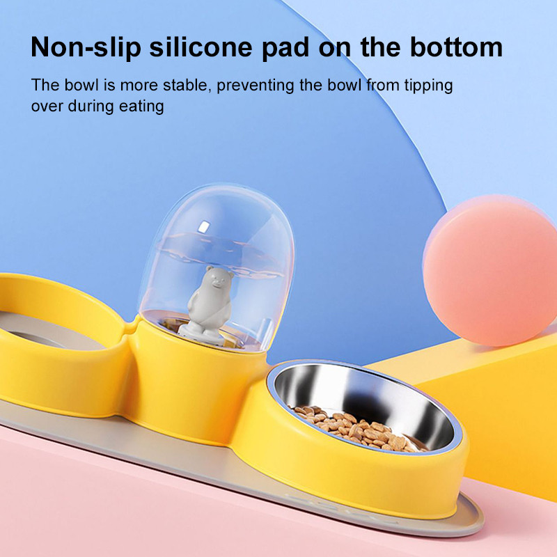 Uus armas multikas roostevabast terasest koerakauss kassikauss topeltkauss, suure mahutavusega automaatne libisemisvastane toit, veekauss Lemmikloomatarbed