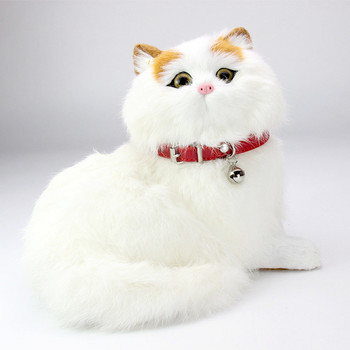 Котешка яка от мека естествена кожа със звънец Регулируема каишка за врата на кученце за коте Колие Аксесоари за котки Стоки за домашни любимци XS/S