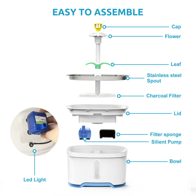 Lemmikloomakauss koeratarvete jaoks joogivee purskkaev elektriline automaatne veekauss kassisöötja jaoturi jaoks LED-ekraan