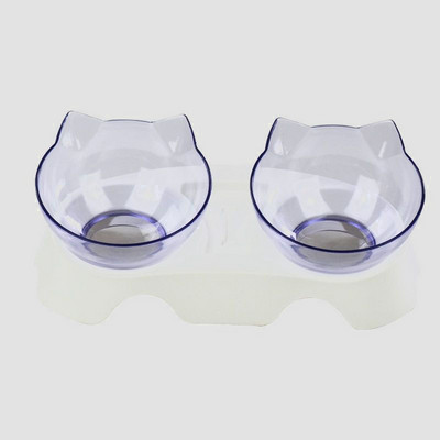 Neslīdoši kaķu bļodas Divkārši trauki ar paceltu lolojumdzīvnieku barību un ūdens trauki kaķiem Suņiem Barotāji Kaķu bļoda mājdzīvnieku piederumi Barības bļoda