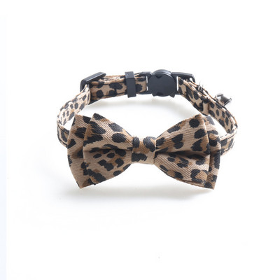 Leopard Print Bowknot Cat kaelarihm Reguleeritav pandlaga Kitty kikilips koos kellukestega Kutsikas Chihuahua Väikeste Koerte Kaelarihmad Lemmikloomatarbed