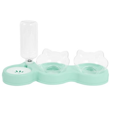 Μπολ για γάτες για κατοικίδια Αυτόματη τροφοδοσία Μπολ για γάτες για σκύλους με σιντριβάνι νερού Διπλό μπολ Ανασηκωμένο μπολ πιάτων για γάτες Μπολ