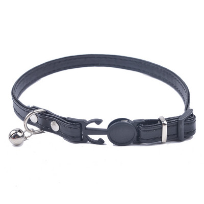 Clopote drăguțe Gulerele de pisică din piele Pu Cățeluș Pet Produse pentru pisici Cataramă reglabilă cu eliberare rapidă pentru pisici Roz Violet Trandafir Negru