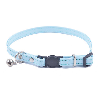 Clopote drăguțe Gulerele de pisică din piele Pu Cățeluș Pet Produse pentru pisici Cataramă reglabilă cu eliberare rapidă pentru pisici Roz Violet Trandafir Negru