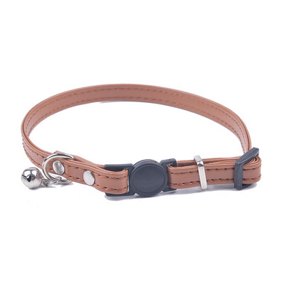 Clopote drăguțe Gulerele de pisică din piele Pu Cățeluș Pet Produse pentru pisici Cataramă reglabilă cu eliberare rapidă pentru pisici Roz Violet Trandafir Negru
