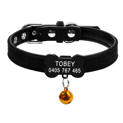 Pehme kellukesega koera kassi kaelarihm Isikupärastatud turvakassi nime ID kaelarihmad ja siltide komplekt Koerakassi tarvikud Väikeste lemmikloomade kutsika kaelarihmad