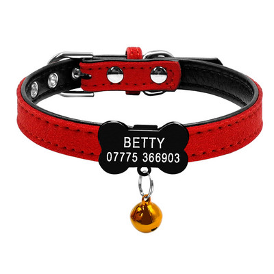 Pehme kellukesega koera kassi kaelarihm Isikupärastatud turvakassi nime ID kaelarihmad ja siltide komplekt Koerakassi tarvikud Väikeste lemmikloomade kutsika kaelarihmad