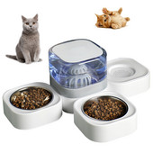 MADDEN Dogs Automatic Feeder 3 IN 1 Cat Bowls Water Fountain Indoor Kitten Feeding Drinker Χωρητικότητα φίλτρου Δοχείο τροφοδοσίας κατοικίδιων
