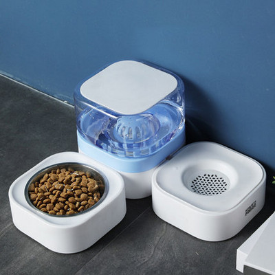 MADDEN Dogs Automatic Feeder 3 IN 1 Cat Bowls Water Fountain Indoor Kitten Feeding Drinker Χωρητικότητα φίλτρου Δοχείο τροφοδοσίας κατοικίδιων