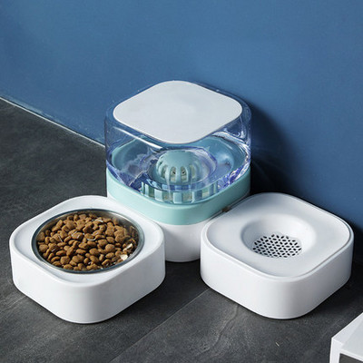 MADDEN Dogs Automatic Feeder 3 IN 1 Cat Bowls Water Fountain Indoor Kitten Feeding Drinker Χωρητικότητα φίλτρου Δοχείο τροφοδοσίας κατοικίδιων