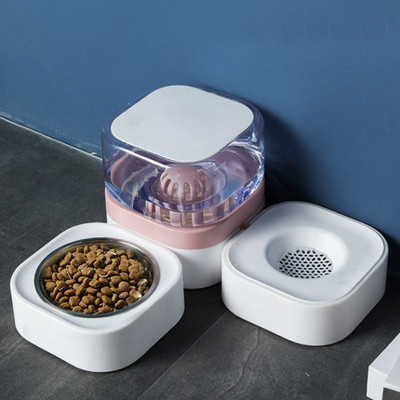 MADDEN Dogs Automatic Feeder 3 IN 1 Cat Bowls Water Fountain Indoor Kitten Feeding Drinker Χωρητικότητα φίλτρου Δοχείο τροφοδοσίας κατοικίδιων