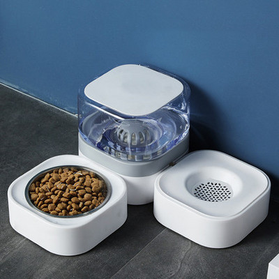 MADDEN Dogs Automatic Feeder 3 IN 1 Cat Bowls Water Fountain Indoor Kitten Feeding Drinker Χωρητικότητα φίλτρου Δοχείο τροφοδοσίας κατοικίδιων