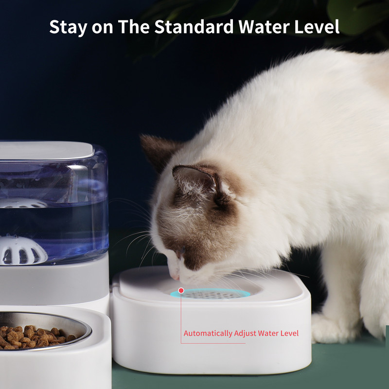 MADDEN Dogs Automatic Feeder 3 IN 1 Cat Bowls Water Fountain Indoor Kitten Feeding Drinker Χωρητικότητα φίλτρου Δοχείο τροφοδοσίας κατοικίδιων