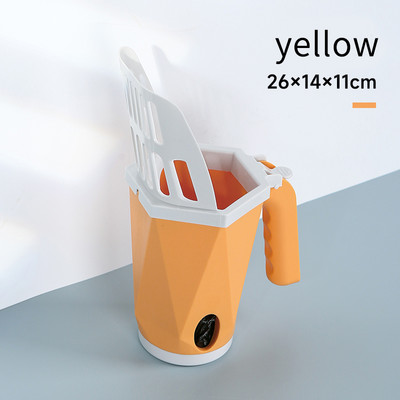 Lopătă pentru așternut pentru pisici Lopată integrată detașabilă pentru așternut pentru pisici cu suport pentru sac încorporat, instrument de curățare a toaletei pentru pisici cu 15 saci de caca