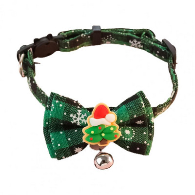 Guler pentru animale de companie de Crăciun, cu cataramă pentru cap de pisică, guler pentru pisicuță, cu clopoțel, copac de Crăciun, elan, om de zăpadă, guler pentru câine, pisică, gât, accesorii pentru animale de companie