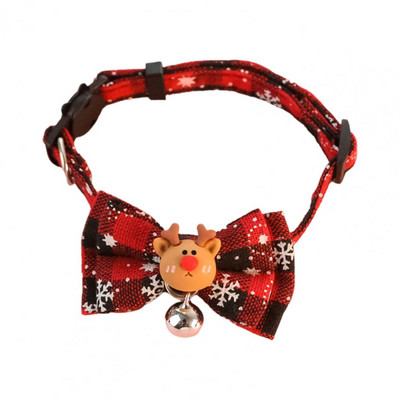 Guler pentru animale de companie de Crăciun, cu cataramă pentru cap de pisică, guler pentru pisicuță, cu clopoțel, copac de Crăciun, elan, om de zăpadă, guler pentru câine, pisică, gât, accesorii pentru animale de companie