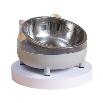 Dog Bowl Raised for CAT Food Water Μπολ από ανοξείδωτο ατσάλι με ανυψωμένη στάση σταγόνας αποστολής