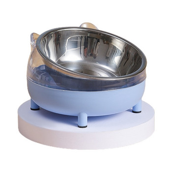Dog Bowl Raised for CAT Food Water Μπολ από ανοξείδωτο ατσάλι με ανυψωμένη στάση σταγόνας αποστολής