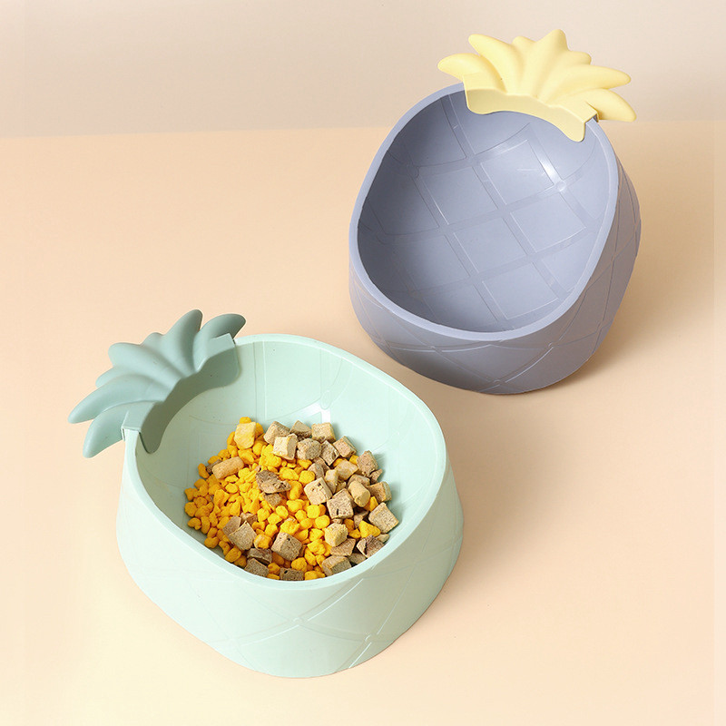 Lemmikkasside toitmiskauss Armsa ananassi kujuga plastist ühe kausiga libisemiskindel Vastupidav veekauss Väikese koera kassi toitmistarbed