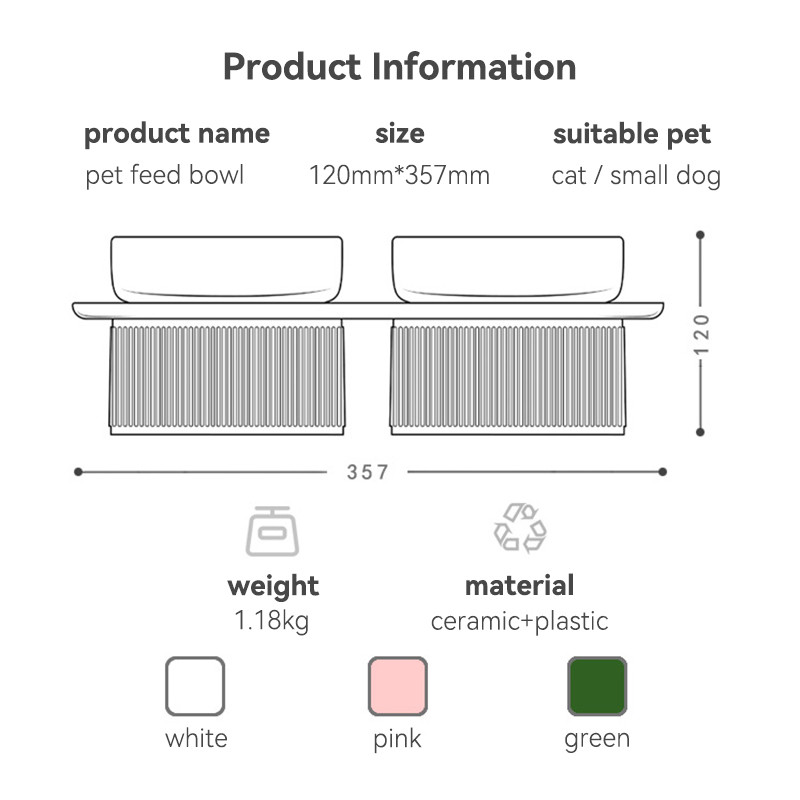 Cat Ceramic Bowl Dogs Διπλοί τροφοδότες νερού με βάση Nordic Pet Eleved Drinking Bowls Αξεσουάρ τροφών για γάτες
