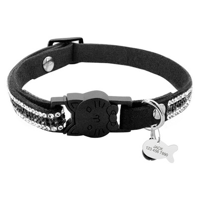 Εξατομικευμένο κολάρο γάτας ασφαλείας Χαριτωμένο κολάρο κουταβιών γατάκι γρήγορης απελευθέρωσης Δωρεάν χαραγμένο κολιέ με ετικέτα ταυτότητας γατών με κουδούνι κατά της απώλειας